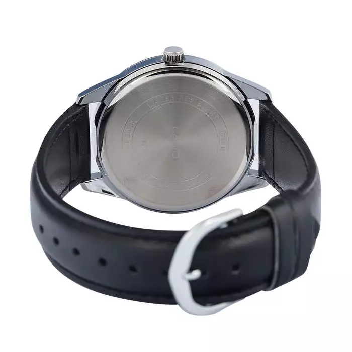 Casio MTP-V005L-1B5UDF Silver Kulit Hitam