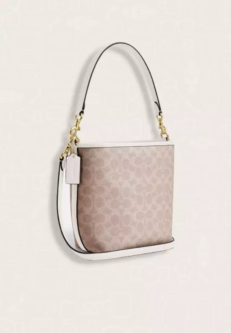 Coach City Bucket Bag In Signature Canvas Sand Chalk