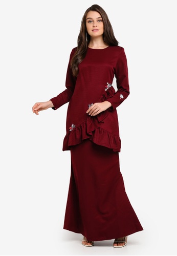 Kurung Modern from peace collections in Red