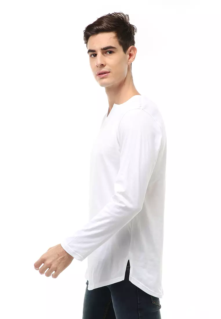 Jack T-Shirt Atasan Kasual Pria Model Kancing Plain Design Lengan Panjang Material Cotton ORIGINAL