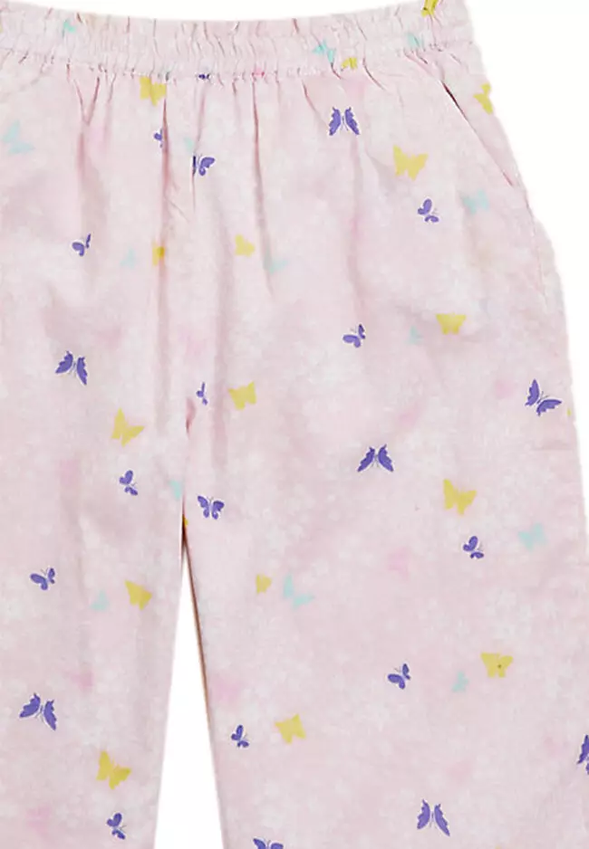 Cotton Butterfly Print Culotte Outfit