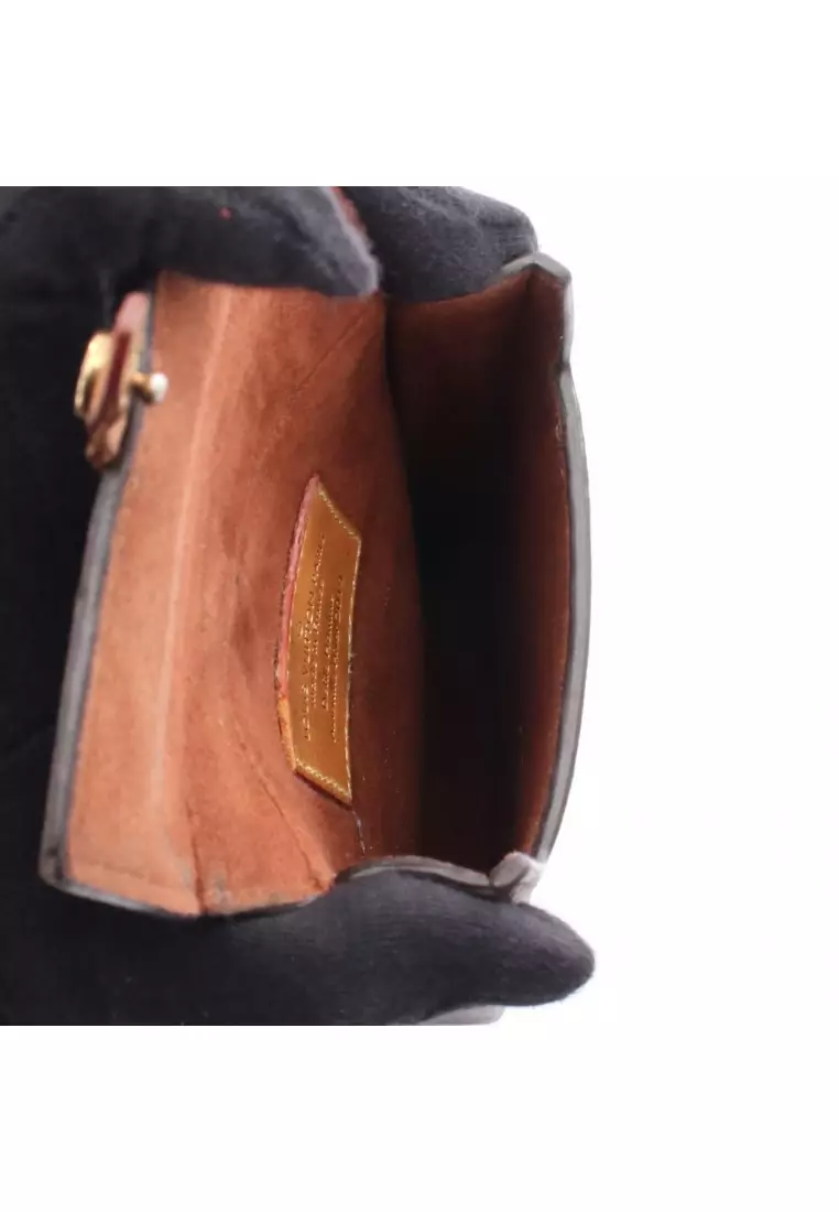 Pre-Loved Louis Vuitton box phone case monogram smartphone case PVC leather Brown