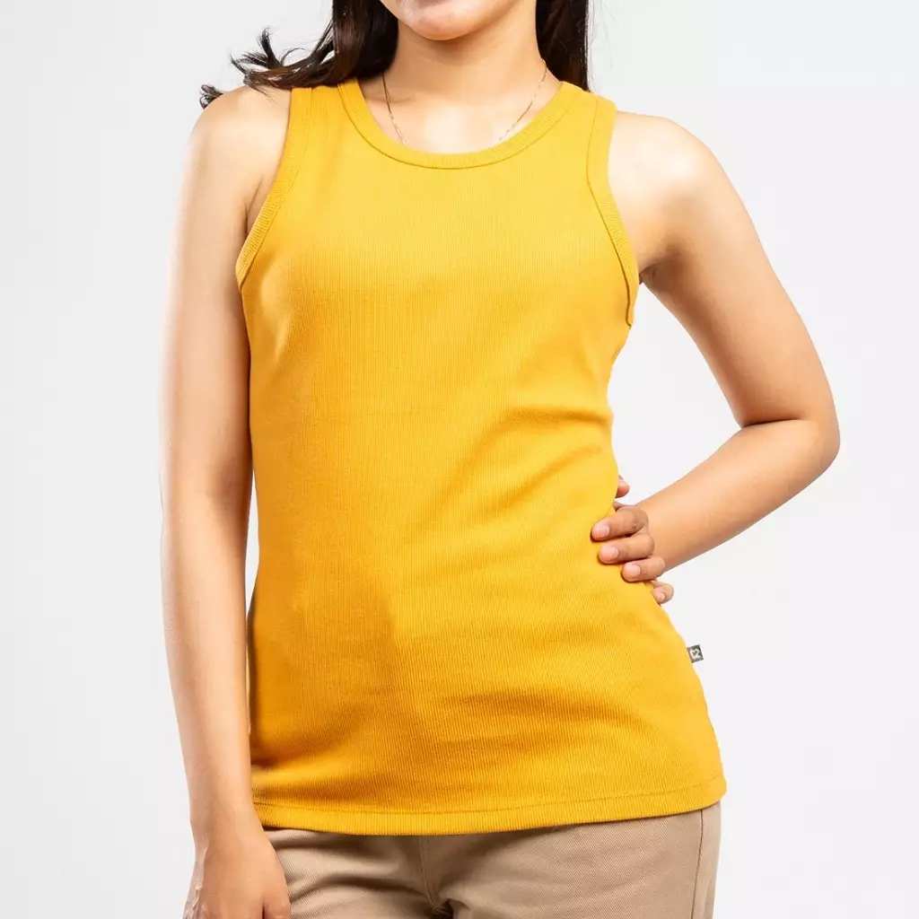 C2 Levany Yellow Tanktop Wanita - Basic Rib Tanktop Wanita