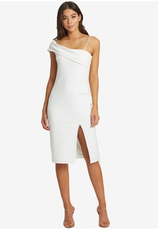 Jual Lavish Alice Off Shoulder Ruched Midi Dress Original Zalora