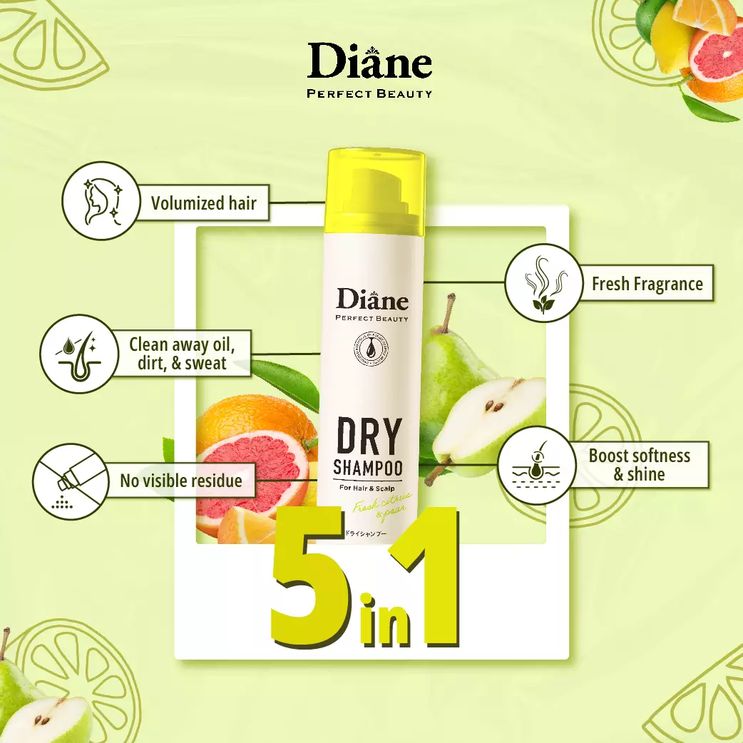Diane Perfect Beauty Dry Shampoo For Hair & Scalp Fresh Citrus & Pear 95g