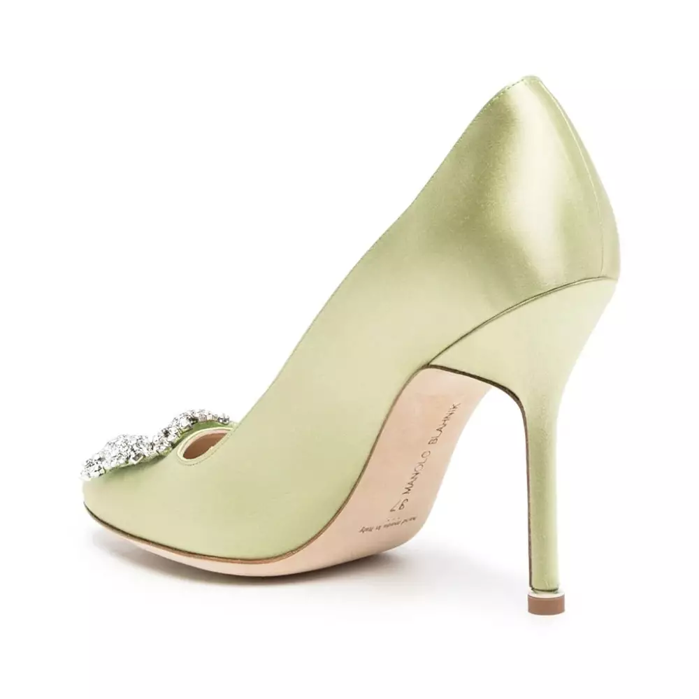 Jual Manolo Blahnik Hangisi 90 Satin Pumps with CLC Crystal Buckle