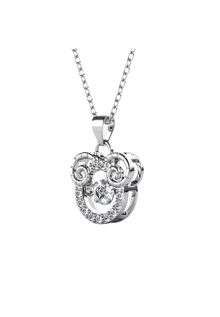 Dancing Horoscope Pendant Aries WG - Kalung Crystal Swarovski by Her Jewellery