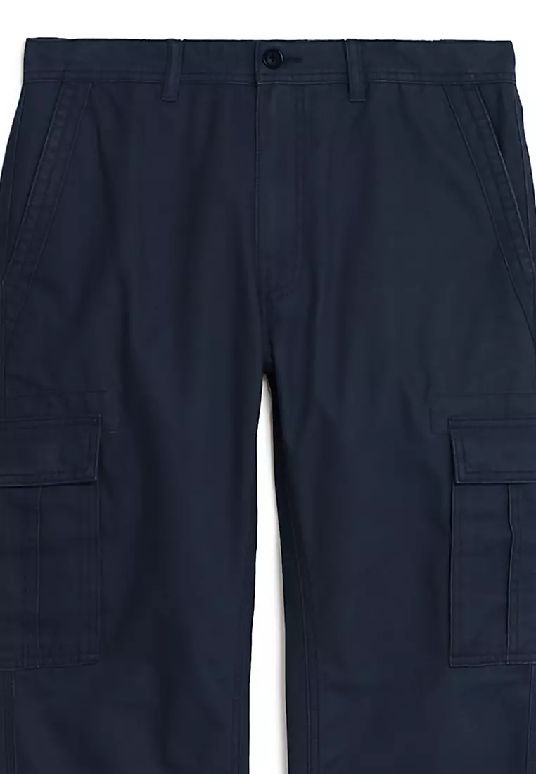 Tapered Fit Pure Cotton Cargo Trousers
