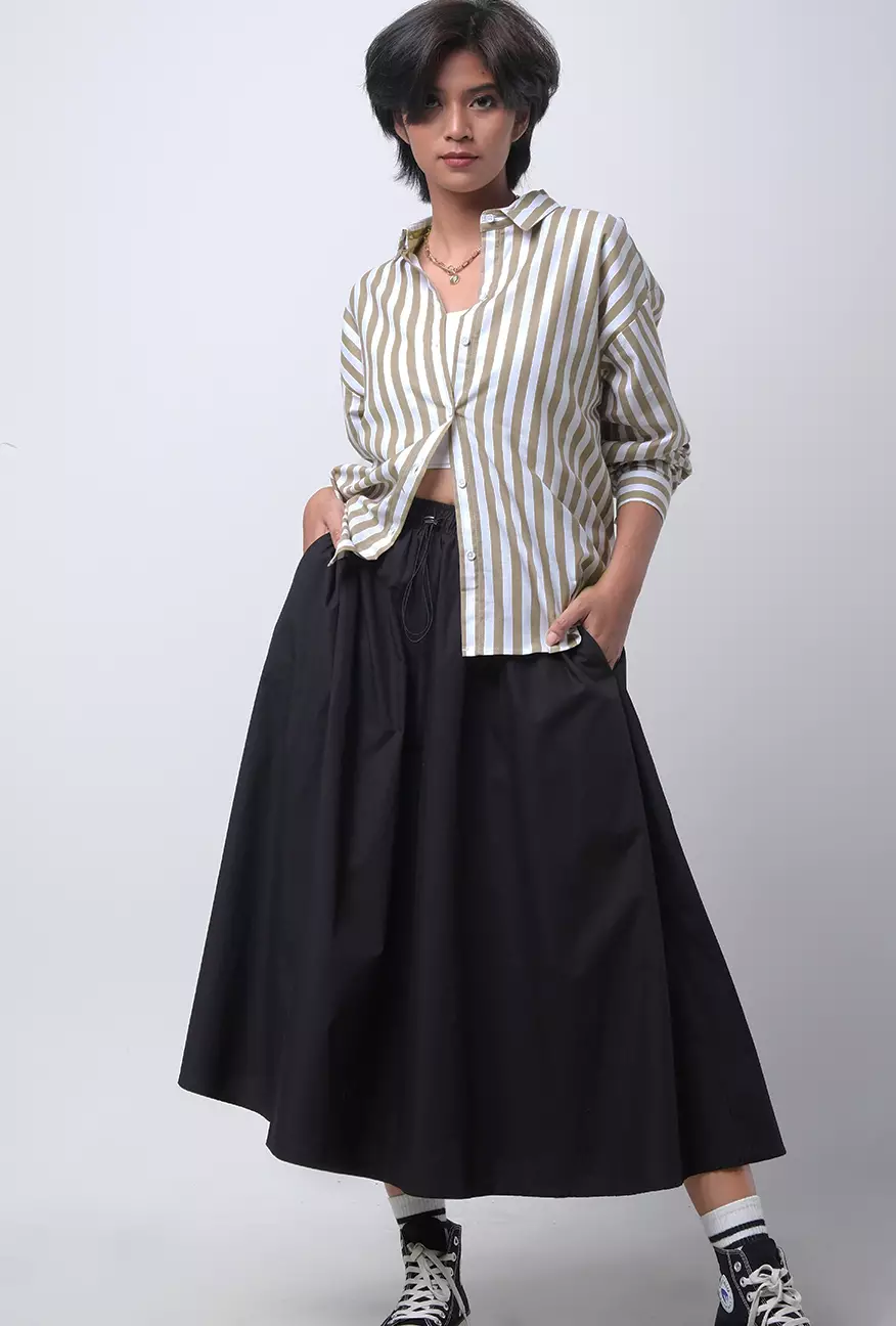 Kemeja Wanita Kaluela White Khaki