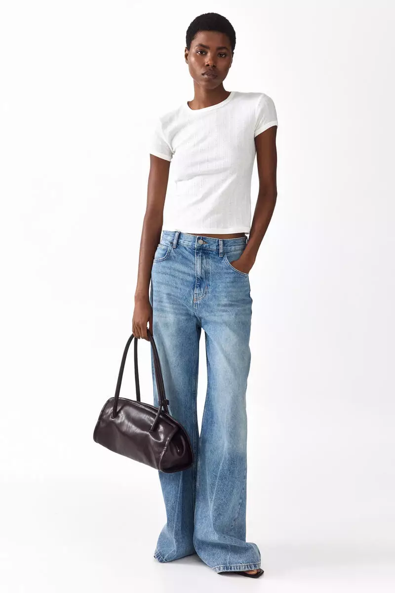 Pointelle-knit T-shirt