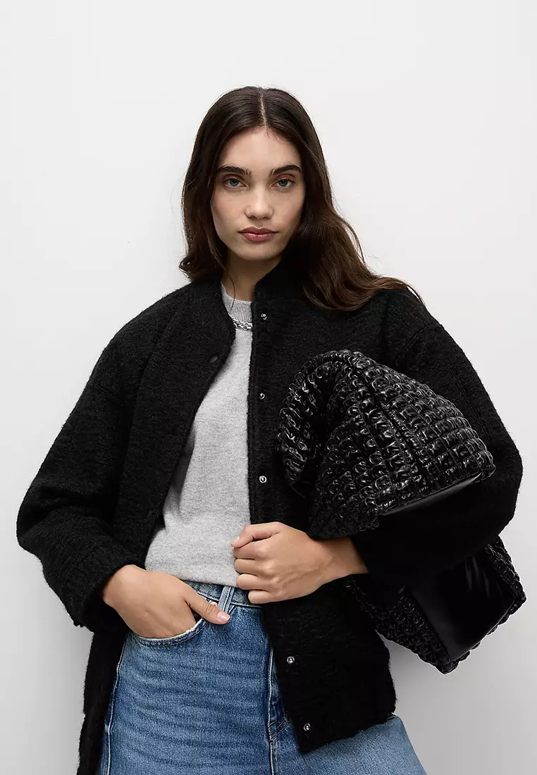 Textured Unlined Bomber Jacket