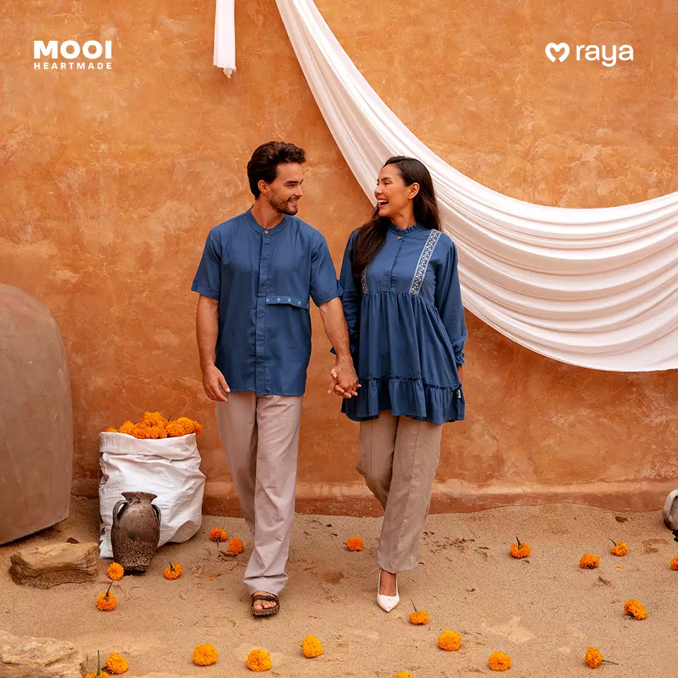 Mooi Tunik Wanita Atasan Wanita Raya Collection Elmira Tunic - Clary Sage