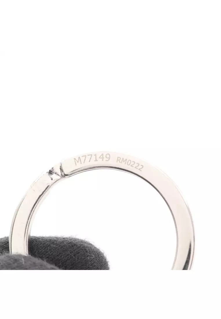 Pre-Loved Louis Vuitton crystal sack Loupe bag charm key ring glass Silver clear