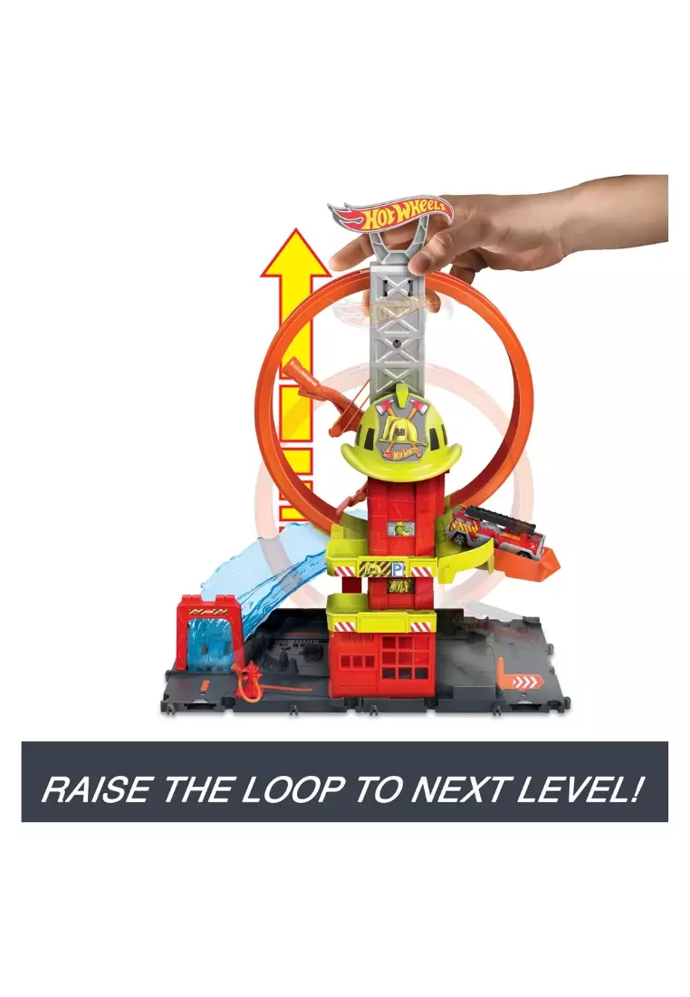 Buy Hot Wheels Hot Wheels City Super Loop Fire Station Playset 2024 ...