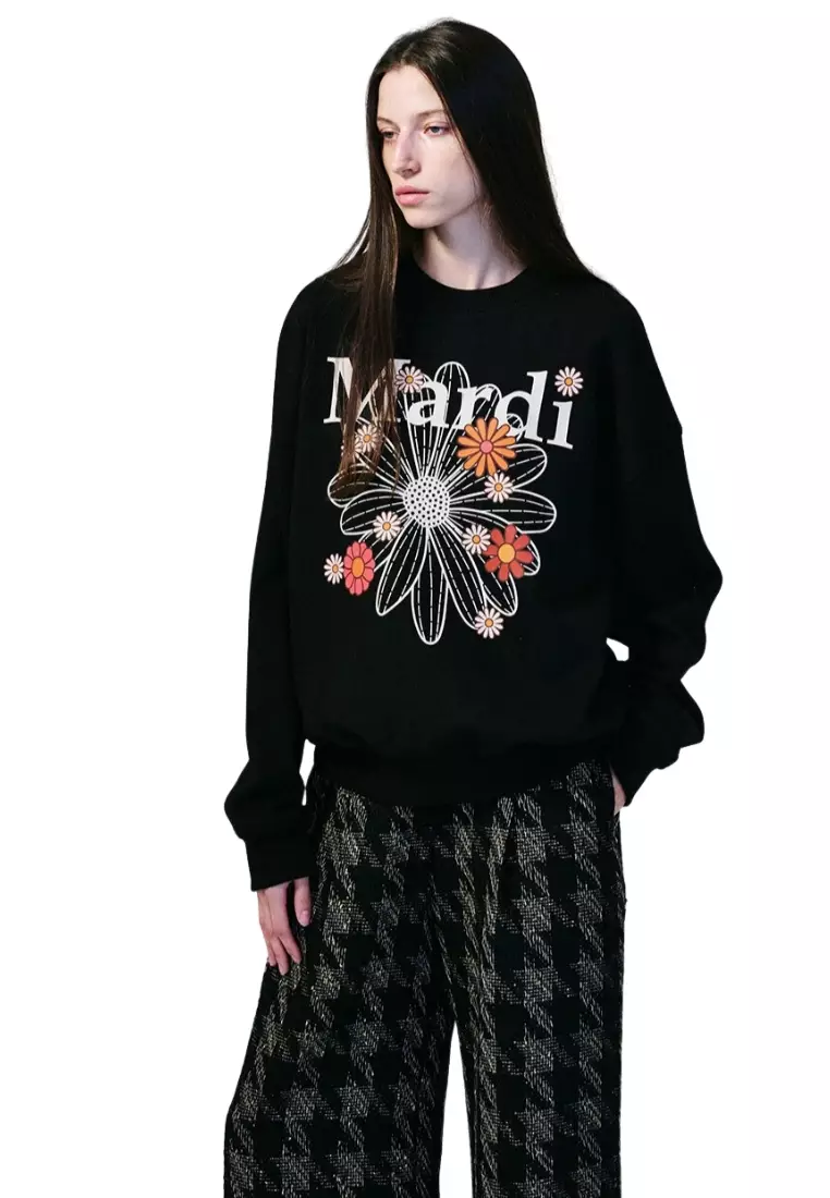 Sweatshirt Flowermardi Blossom - Black Cream