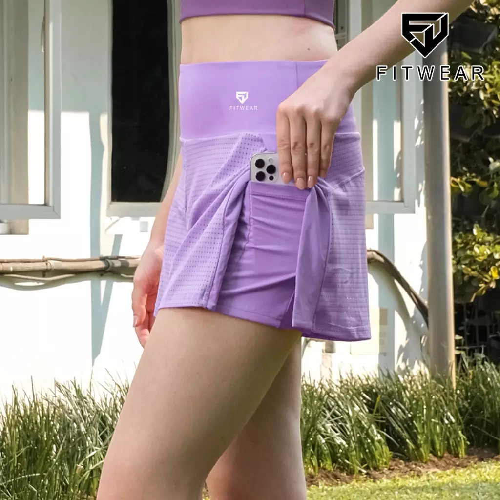 Fitwear Celana Pendek Olahraga Wanita MANON PORED BREATHABLE - BRIGHT LILAC