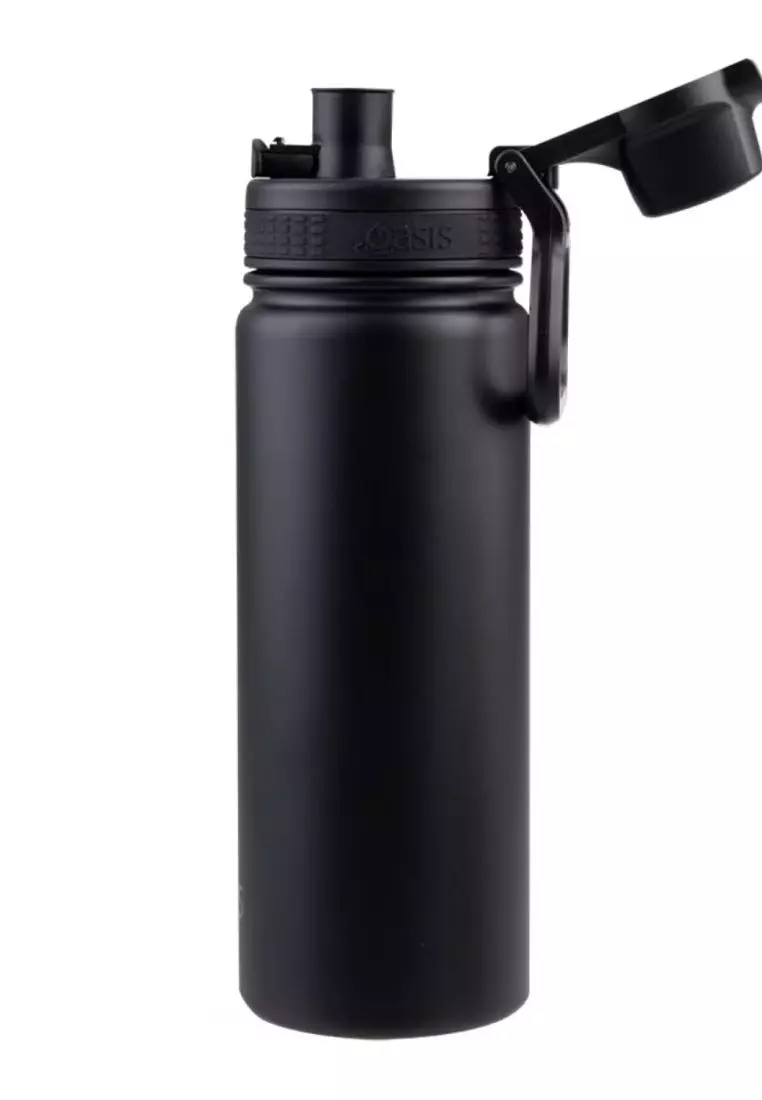Oasis S/S Insulated Thermal Sports Bottle Quick Release 550ML - Black