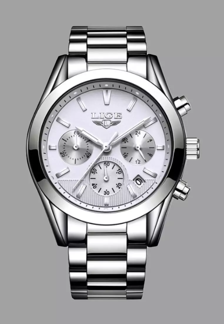 Chronograph white dial best sale