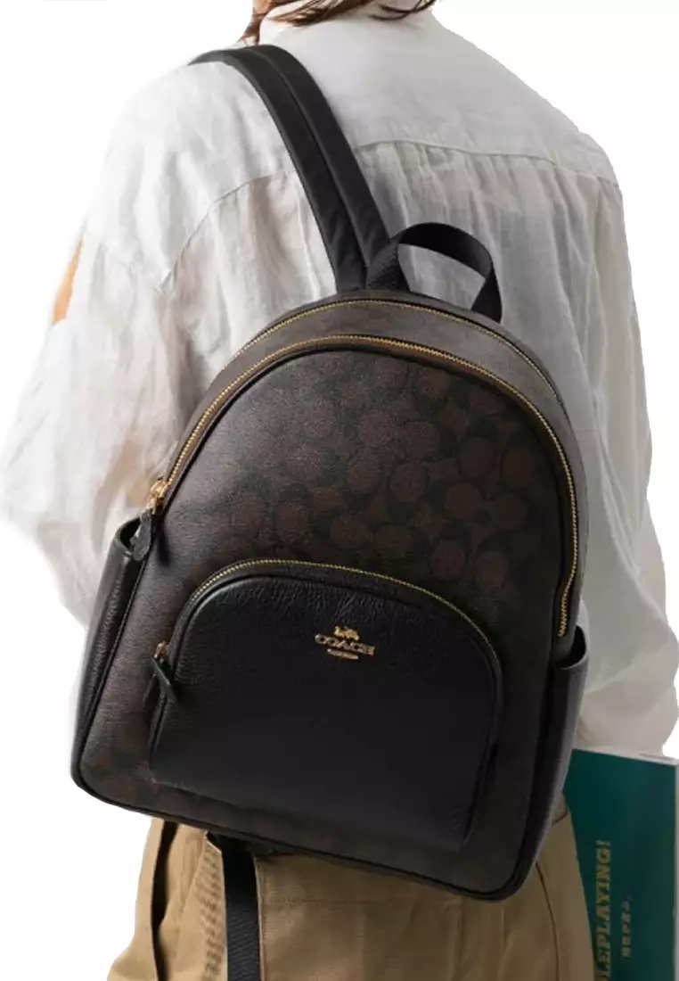 Coach brown and black backpack clearance