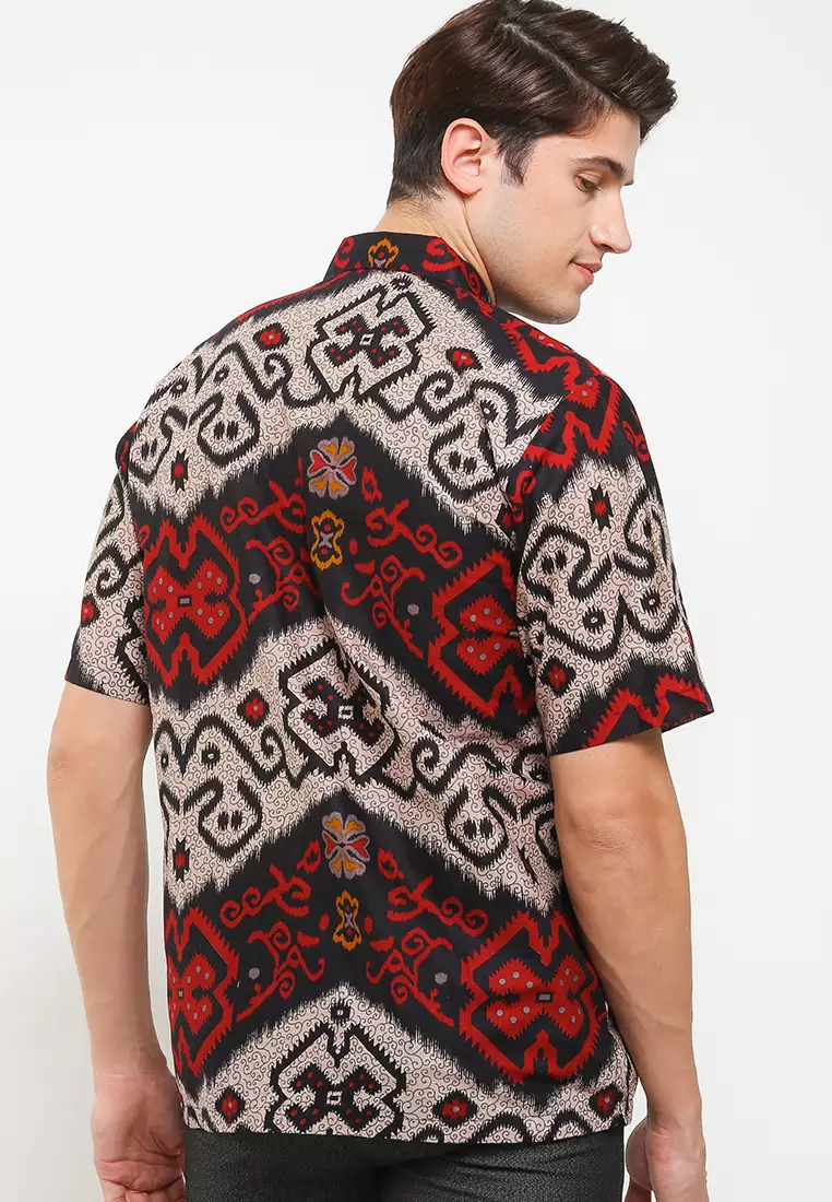 Faloya Kemeja Batik Premium Pria Casual Modern Lengan Pendek