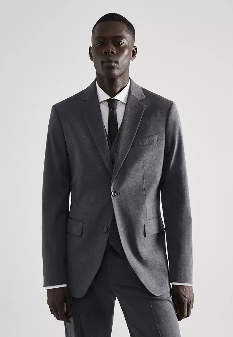 Buy MANGO Man Stretch Fabric Slim-Fit Suit Jacket 2024 Online | ZALORA ...