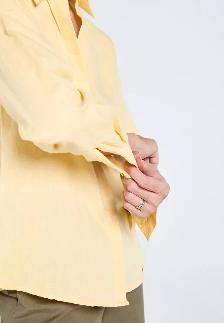 Basic Long-Sleeve Linen Shirt