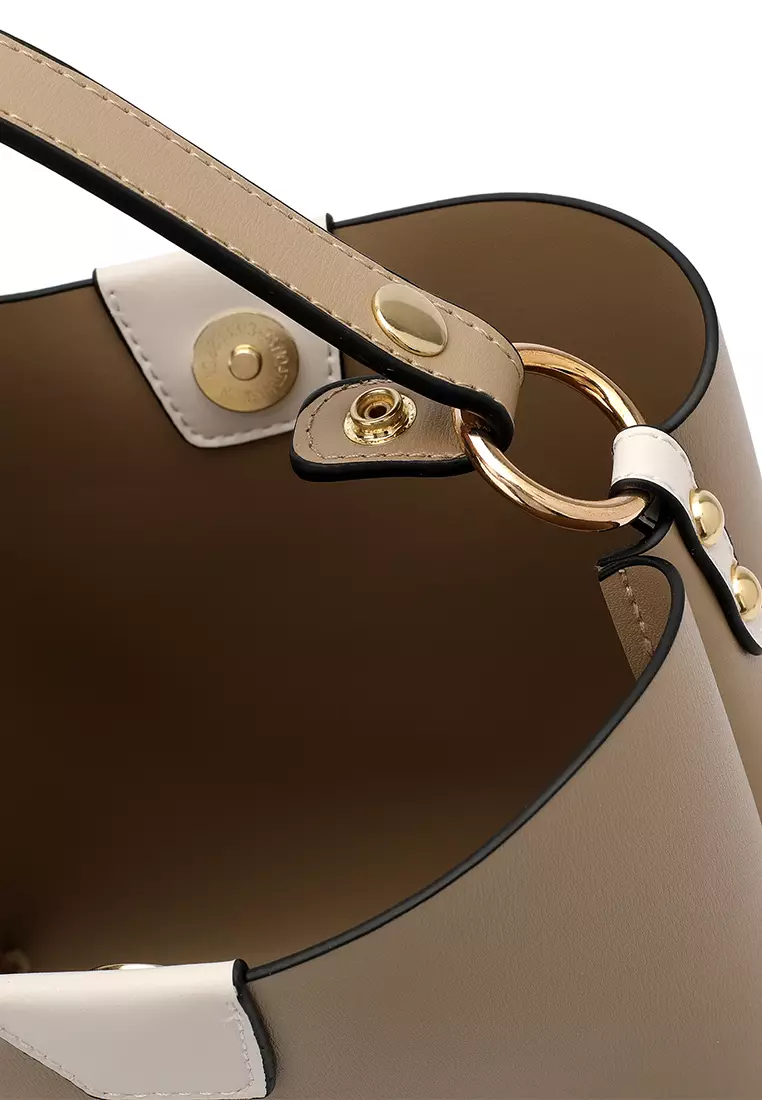 2-In-1 Top Handle Bag Sling Bag & Sling Bag (二合一 手拿袋 & 斜孭袋) - 米黃色