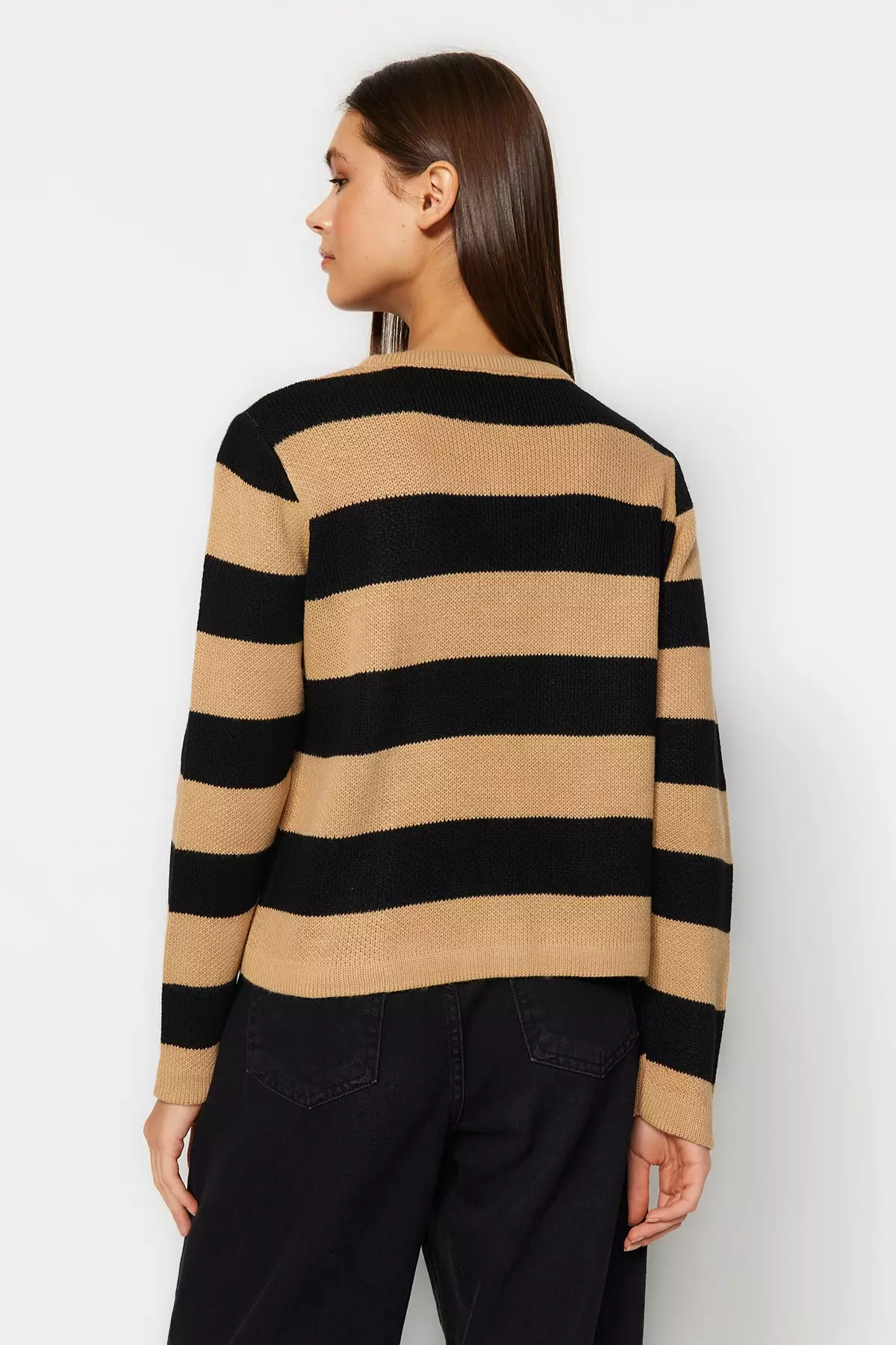 Striped Basic Knitwear Cardigan