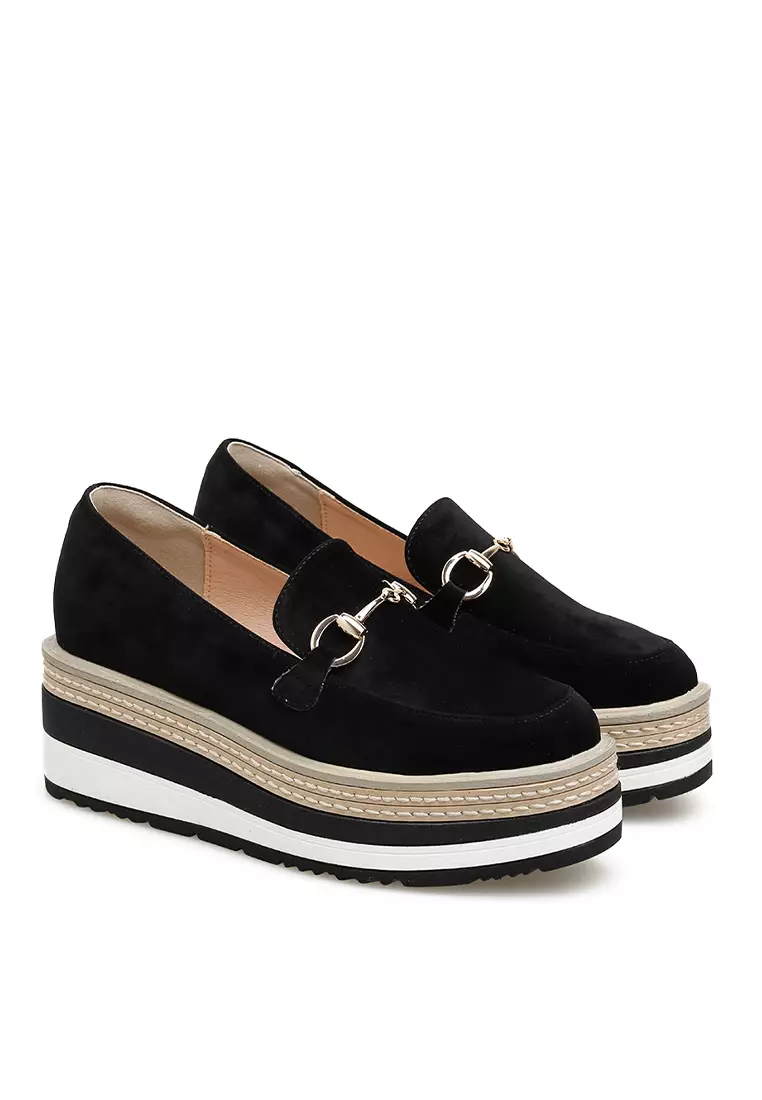 British Style Ferrule Round Toe Flatform Shoes LW1837
