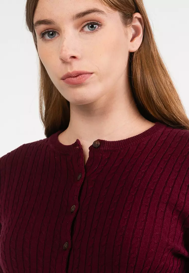 Cotton Crew Neck Cardigan