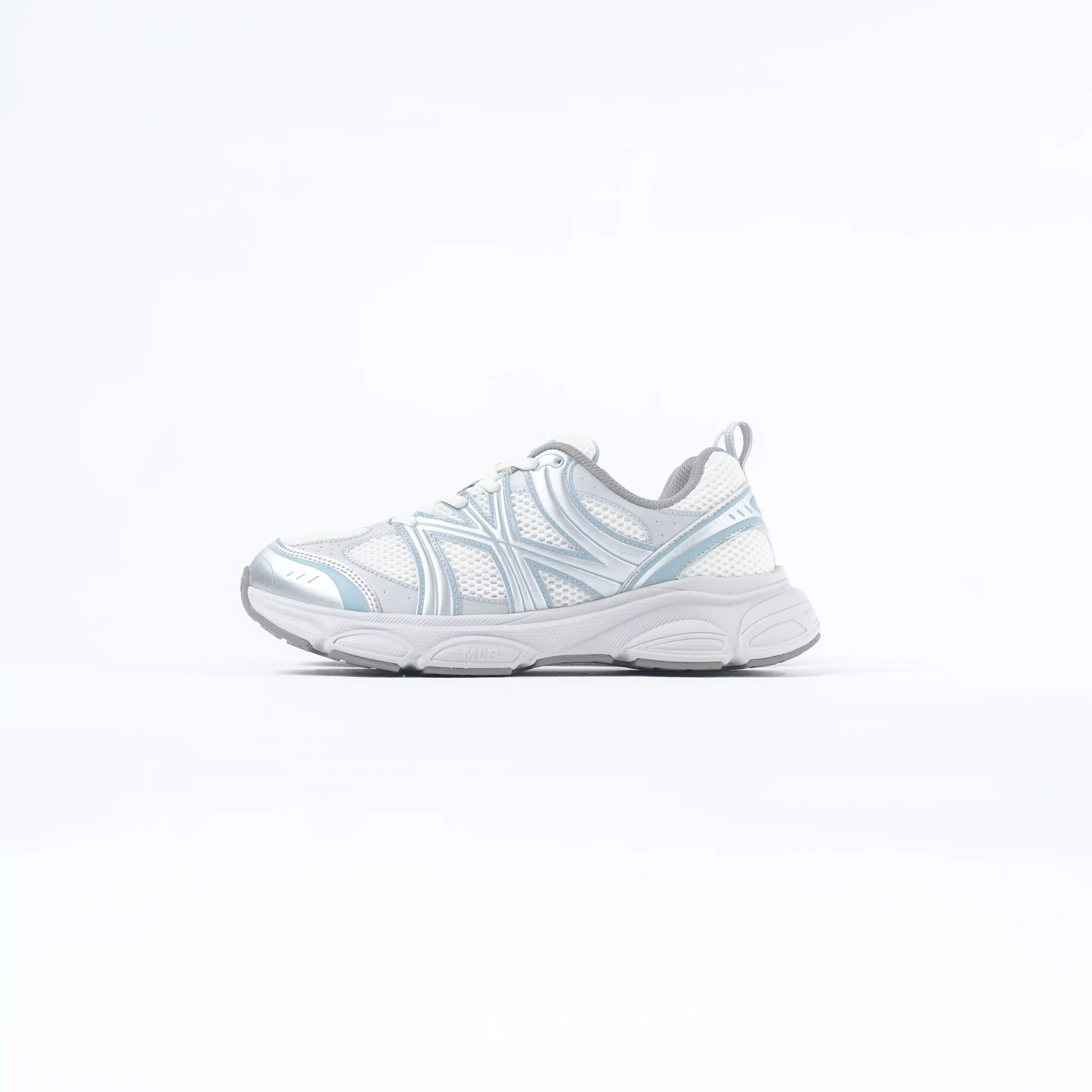 Sepatu MLB NY ACE RUNNER SILVER BLUE CREAM SNEAKER 100% ORIGINAL