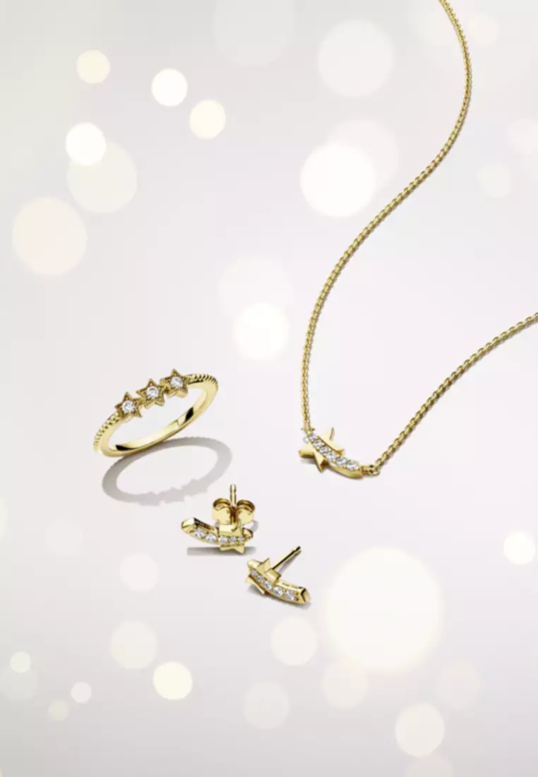 Buy PANDORA Pandora 14k Gold Plated Shooting Star Pavé Collier