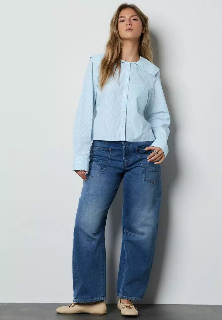 Long Sleeve Sailor Collar Shirt