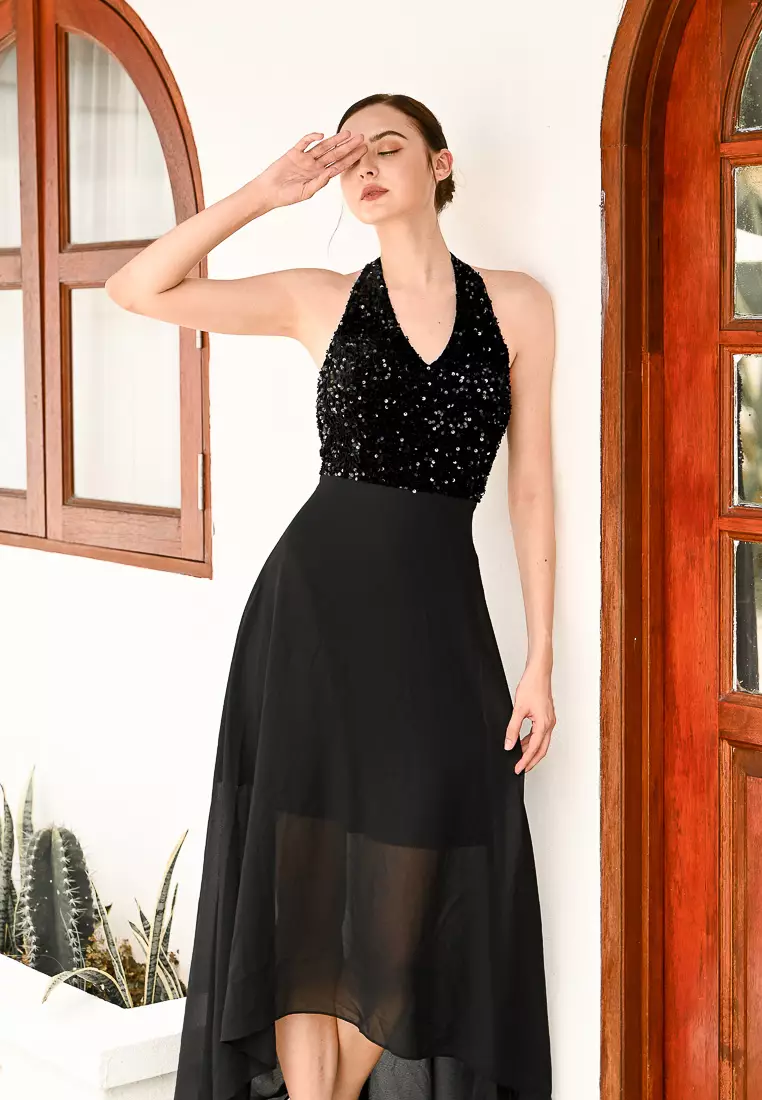 Sequins Halter Dress