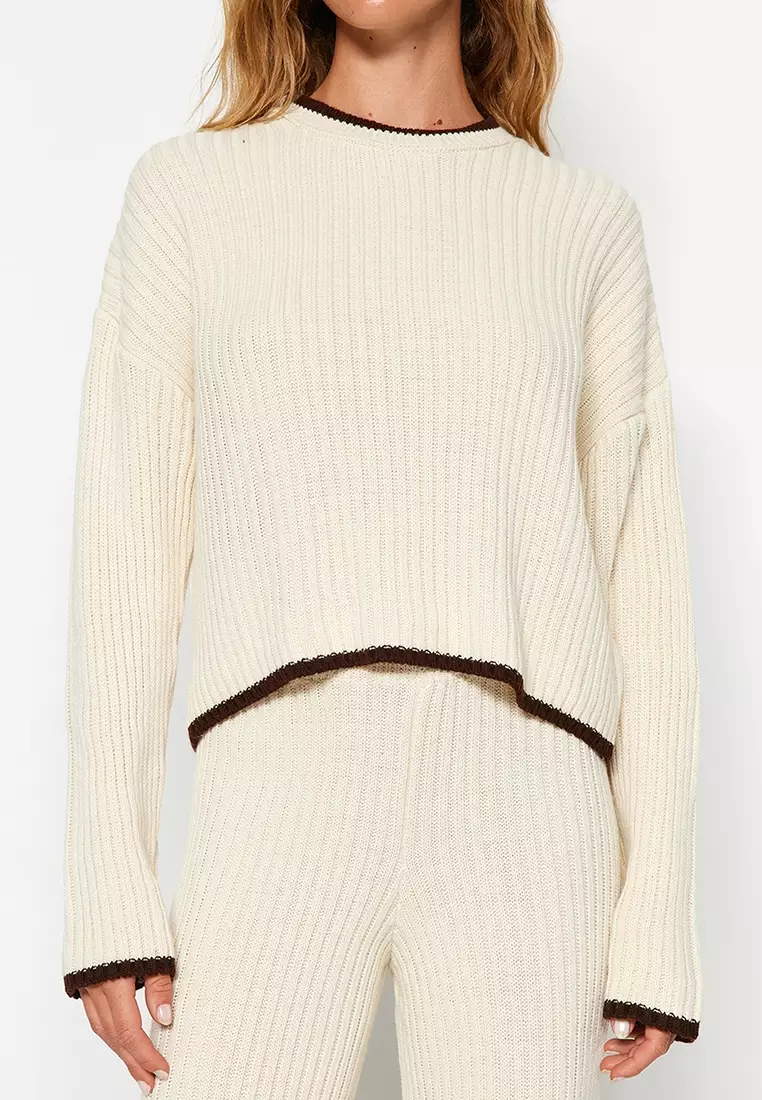 Slits Knitted Top and Pants Set