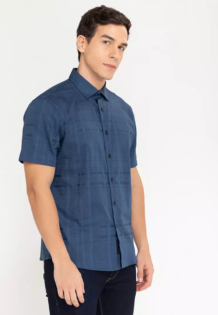 Short Sleeve Sateen Sns Plaid