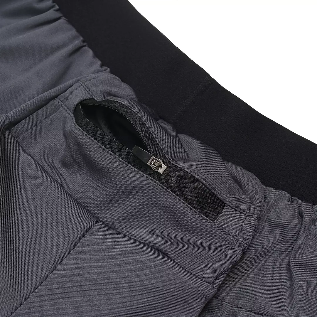 Back Pocket Zipper Shorts Grey
