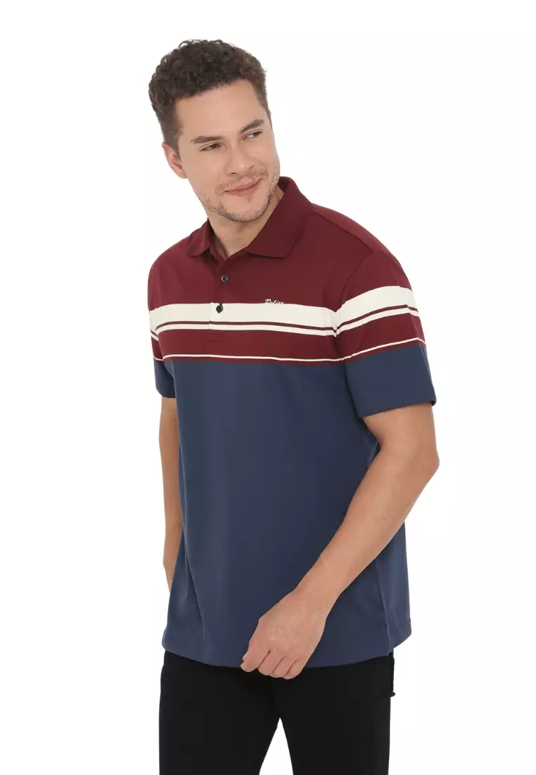 POLICE Polo Shirt Salur Bordir Cotton Premium Tebal Pria 553039