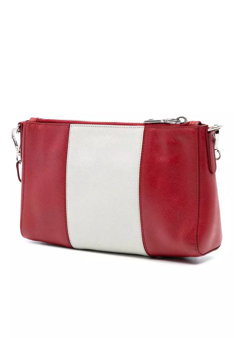 Pre-Loved Prada Bicolor Saffiano Lux Crossbody