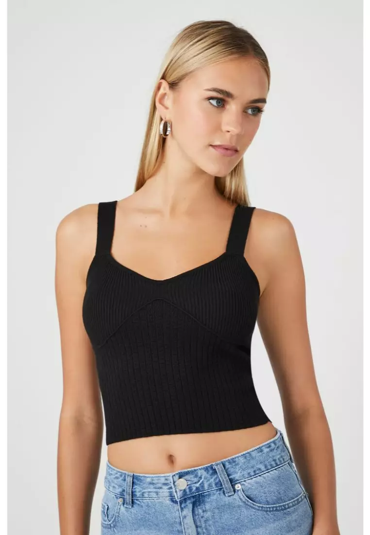 Sweater Knit Cropped Tank Top