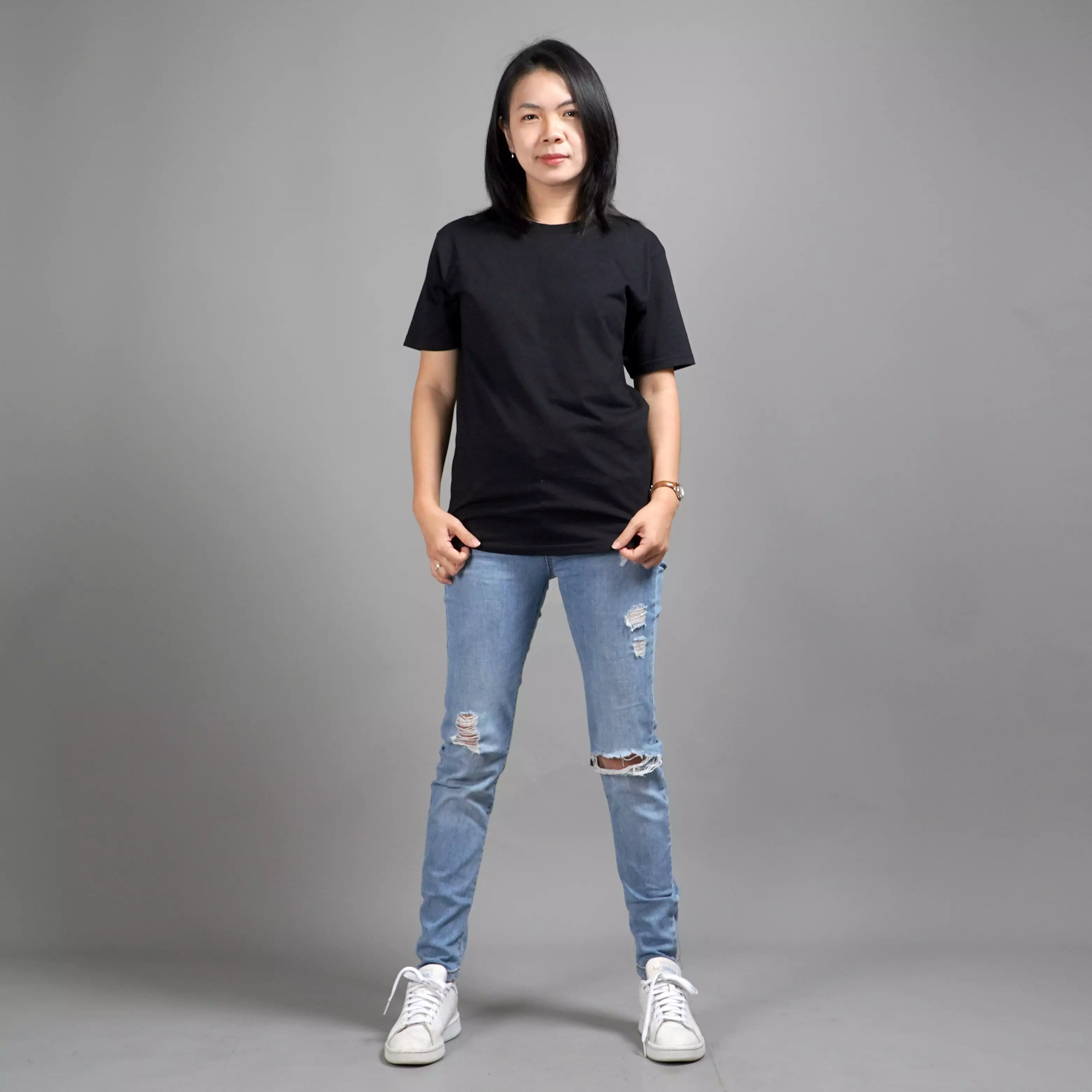 UNILO Size S-BIG Kaos Polos Wanita Basic TShirt Cotton - Hitam