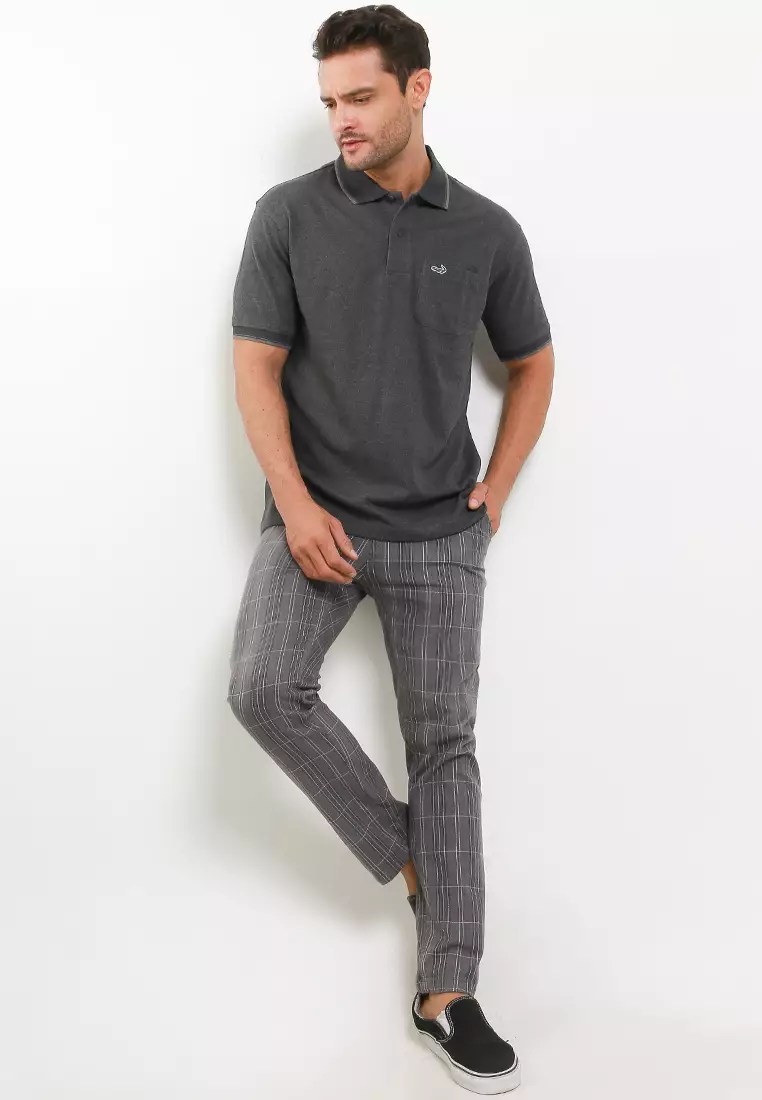 Crocodile COLE Smoke Baju Kaos Kerah Pria Men Polo Relax fit