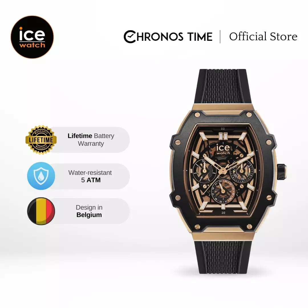 Jam Tangan Pria Ice Watch ICE Boliday - Black Rosegold Skeleton 40mm [024370]