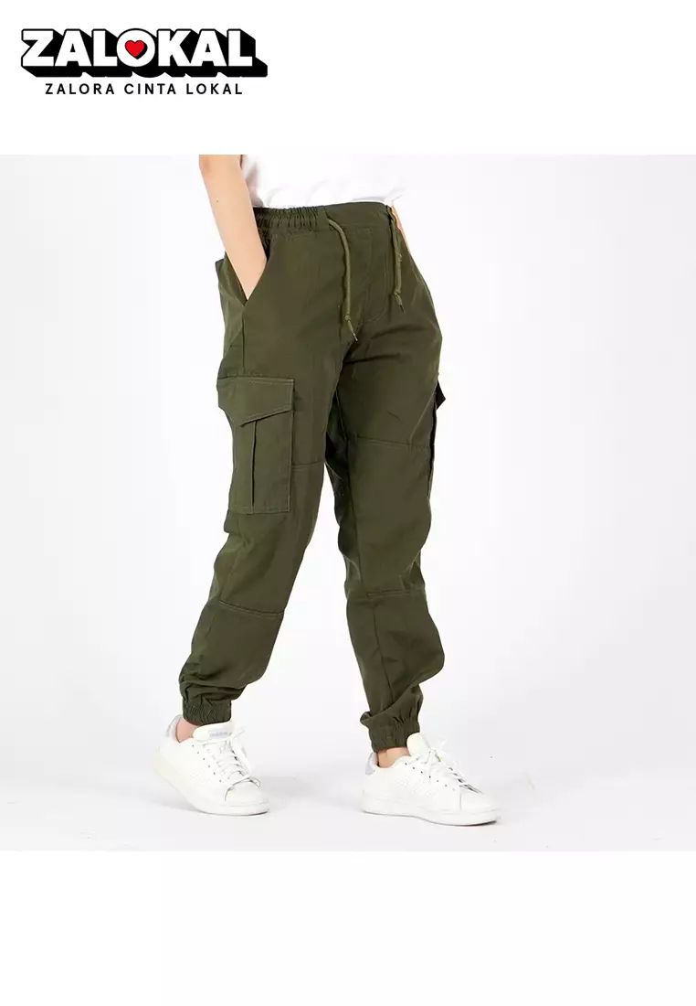  DIVA Celana Cargo Jogger Wanita Cargo Jogger Pants Wanita - ARMY