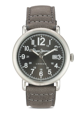 R235110500esprit高雄門市6 Charlie 數字皮革圓錶, 錶類, 飾品配件