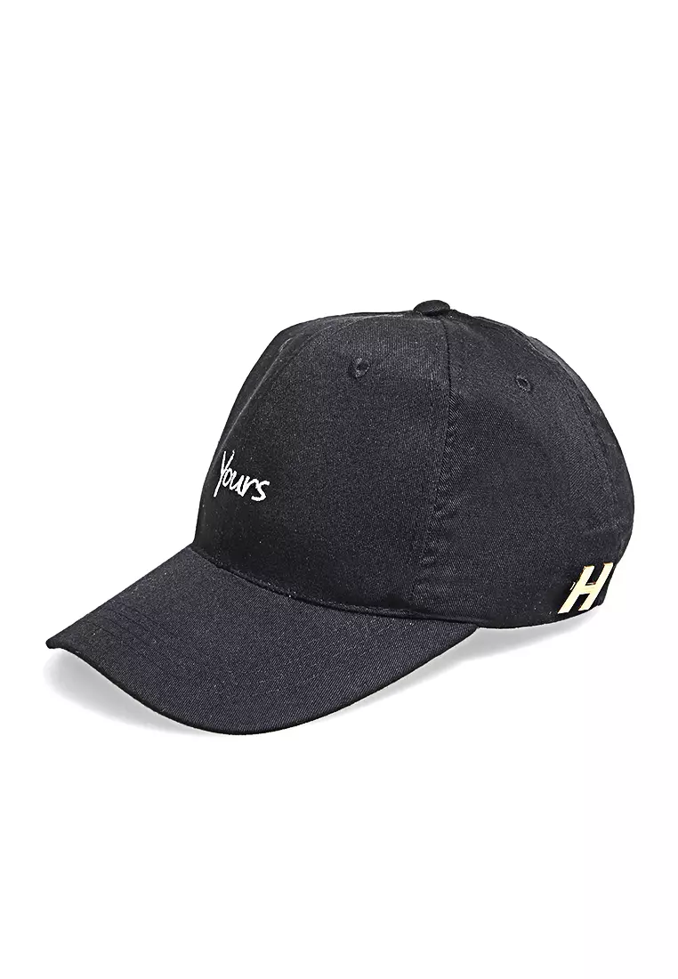 Drsh Topi Baseball Aksesoris Fashion Pria Wanita Bordir YOURS Resizable Strap Material Dril ORIGINAL - Black