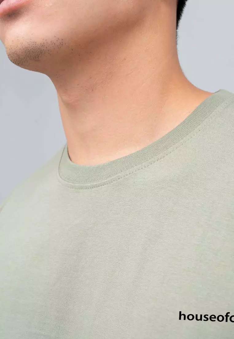 Houseofcuff T-shirt Kaos Polos Pendek Sage Green Tersedia Size S - 4XL