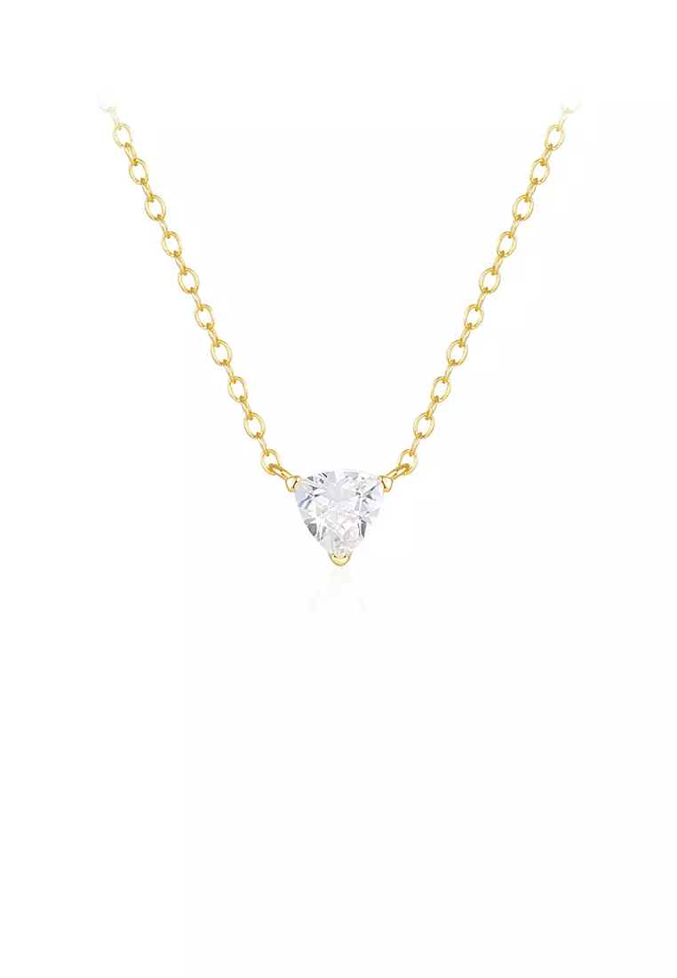 White gold cheap triangle necklace