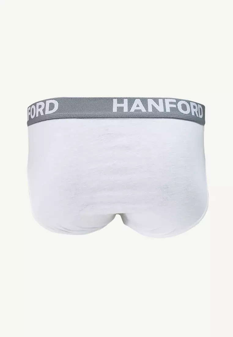 Regular Cotton Men's Briefs Ansel - White (3in1 Pack) S-4X Big Plus Size