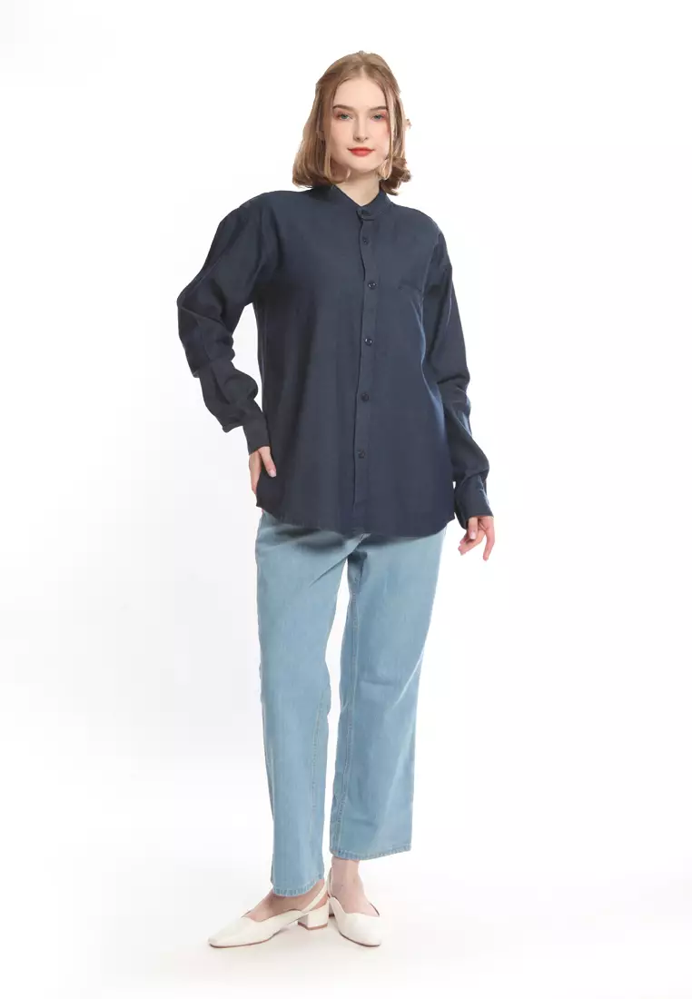 Tunik Denim Krah Mandarin KB282311
